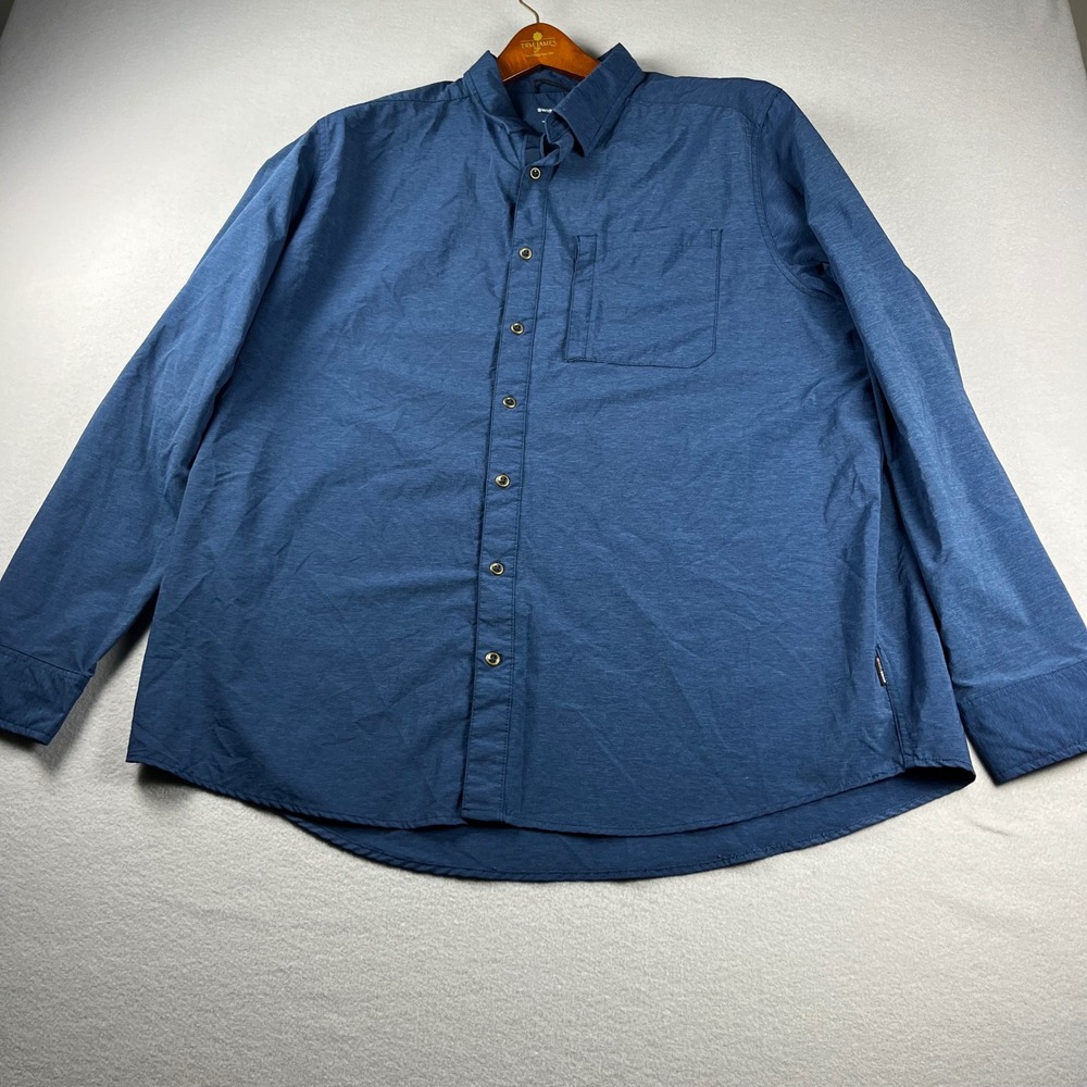 Swiss Tech Mens 2XL Blue Cove Long Sleeve Button Down Outdoor Shirt SM48Y120B
